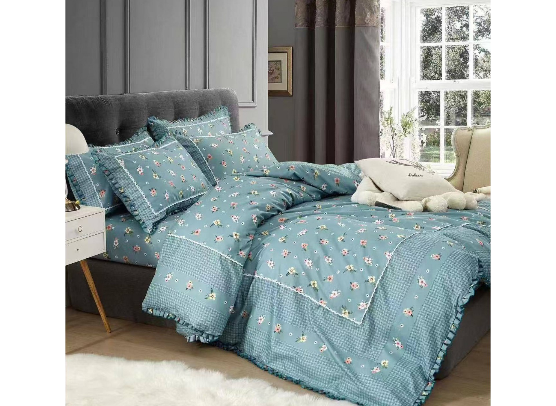 Lenjerie DELUXE din Bumbac Soft Touch cu Volanase BV058