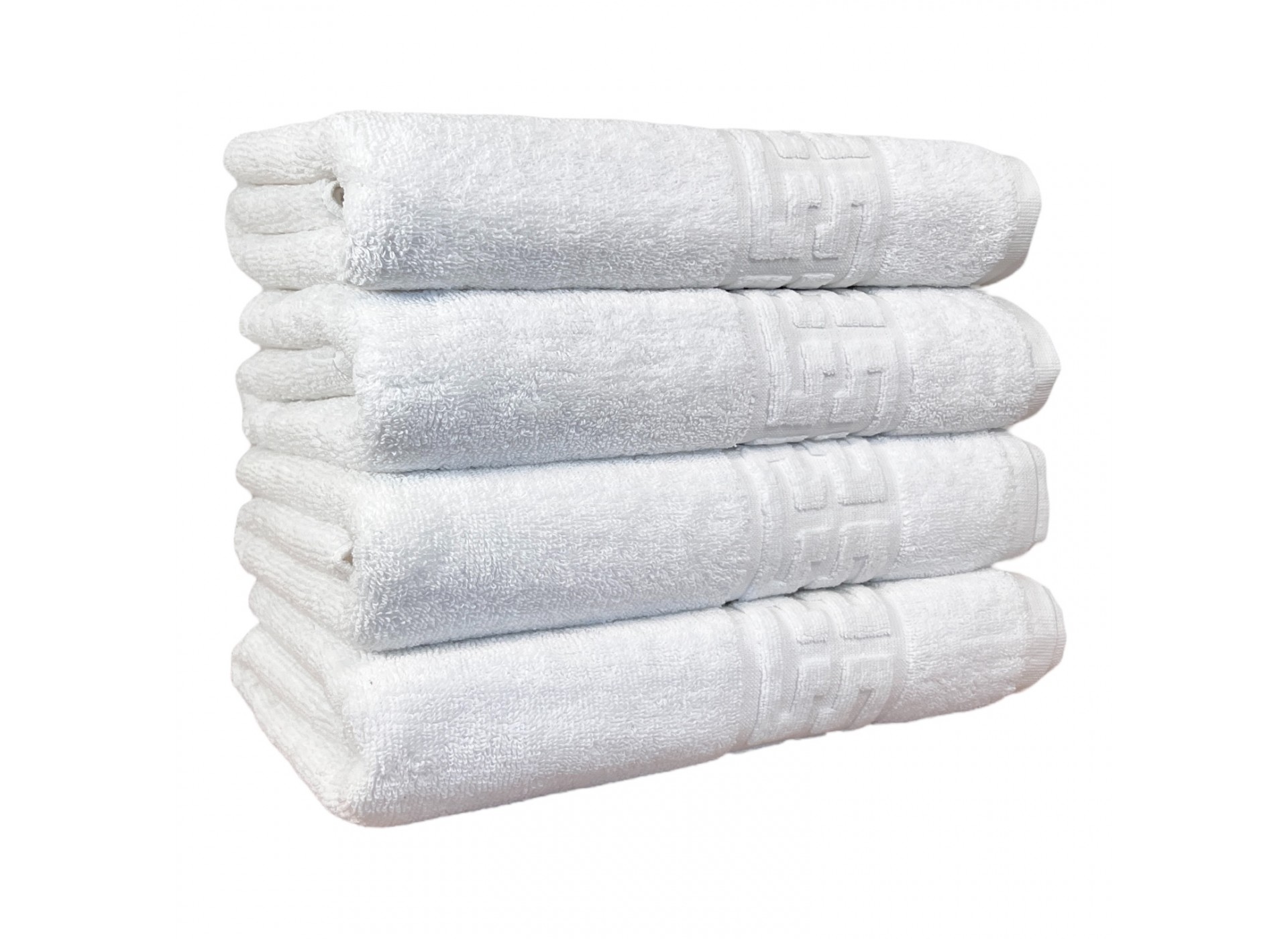 Pachet 4 prosoape baie– Greek Border, 50×90 cm, 100% bumbac